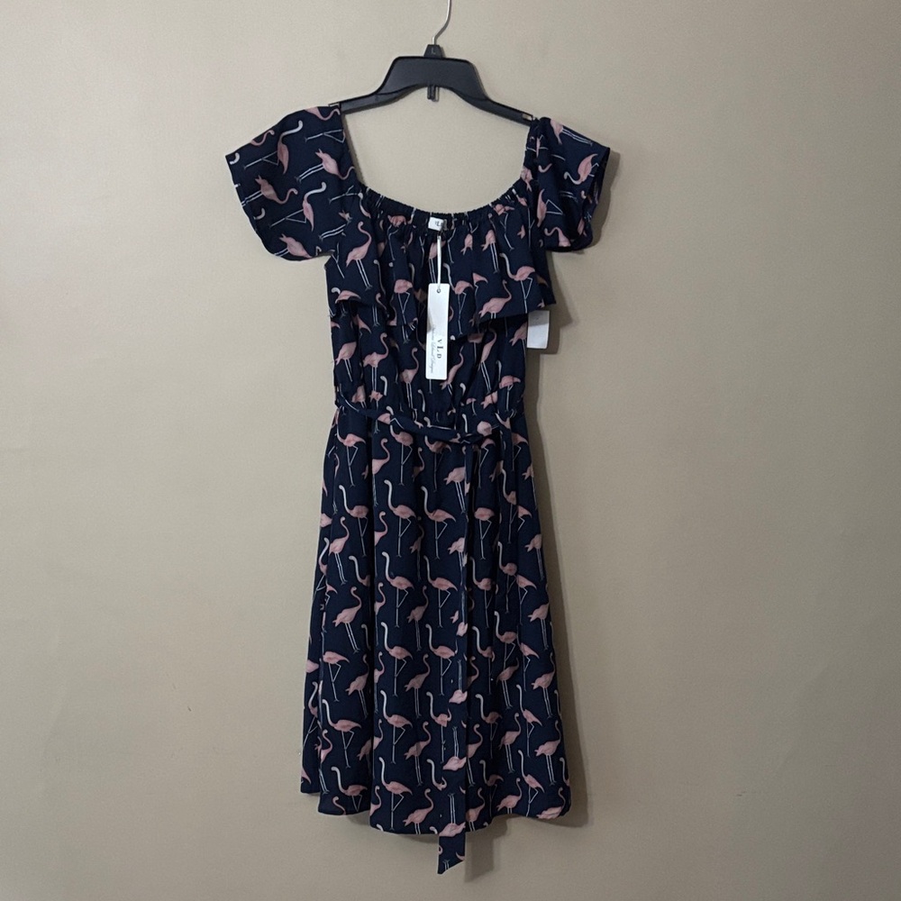 Chic Flamingo Print Midi Dress
